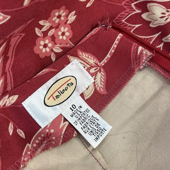Talbots Skirt size 10 Mauve Red Pink Paisley Long Straight Peasant Modest Boho - Picture 10 of 10
